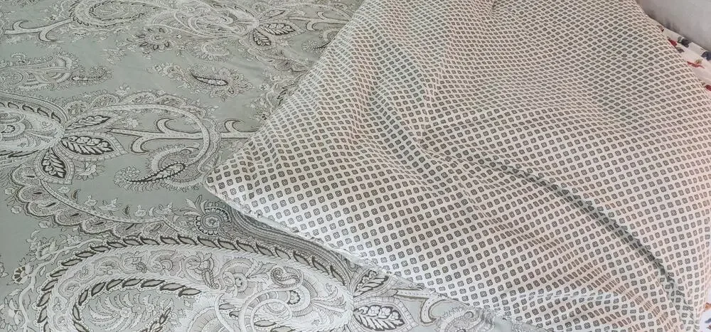 Ralph Lauren Marion Paisley Green Cotton Queen Reversible Comforter